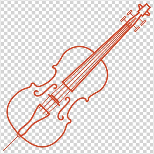 Orange Cello Outline Icon PNG Transparent Background