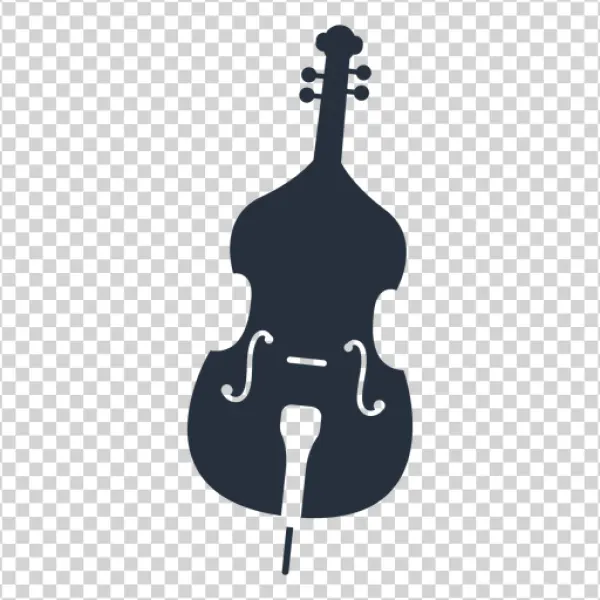 Upright Bass Silhouette PNG Transparent Background