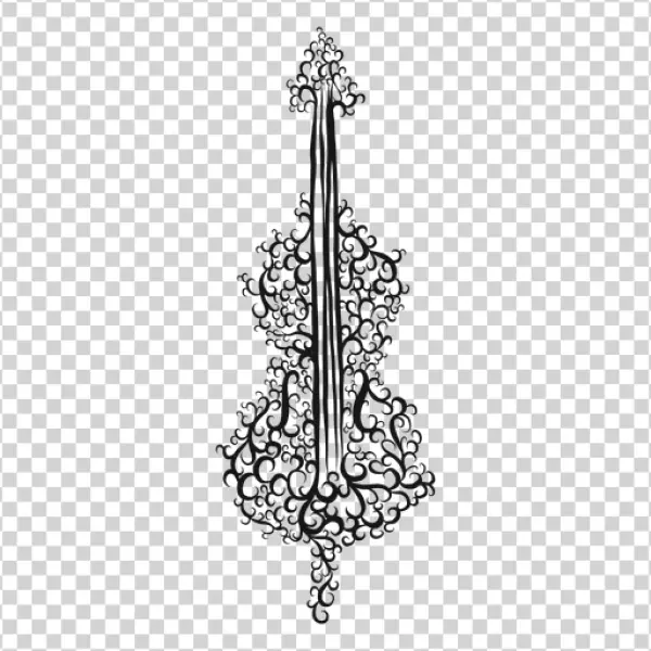 Ornate Swirl Bass Instrument PNG Transparent