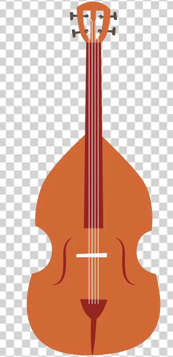 Minimalist Upright Bass PNG Transparent Background