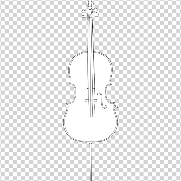 Cello Outline PNG Transparent Background