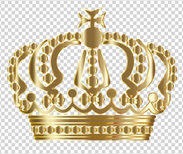Golden Royal Crown PNG Transparent Background
