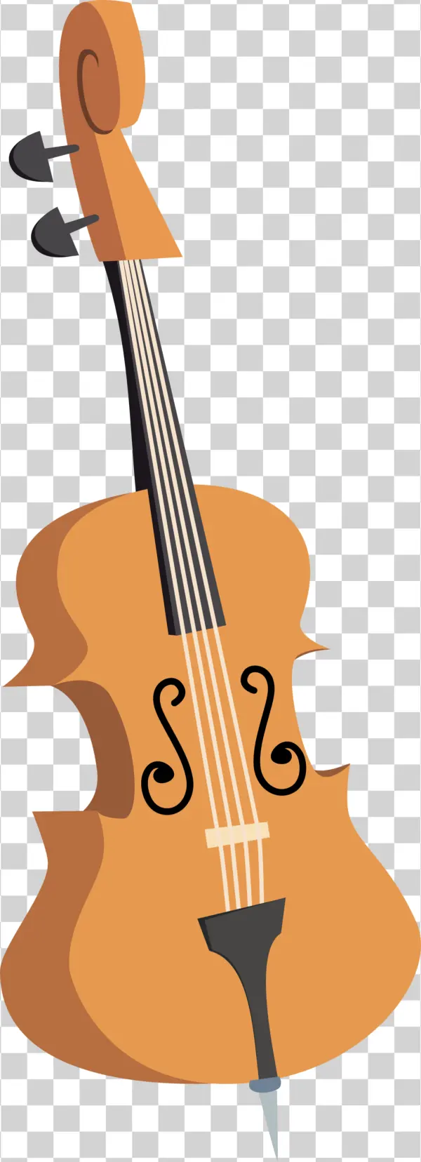 Cartoon Cello Musical Instrument PNG