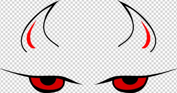 Red Devil Horns and Eyes PNG Transparent Background