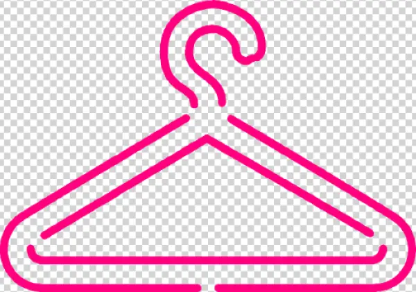 Neon Pink Clothes Hanger Icon PNG