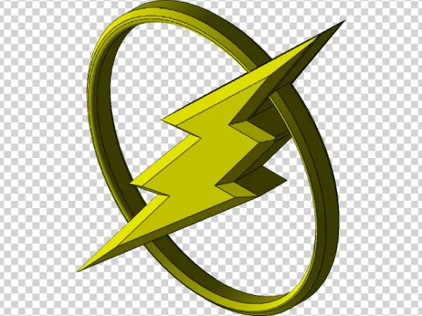 3D Golden Lightning Bolt Logo PNG