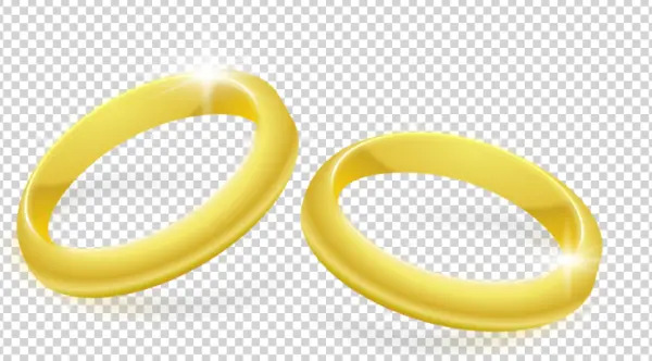 Two Golden Wedding Rings PNG Transparent