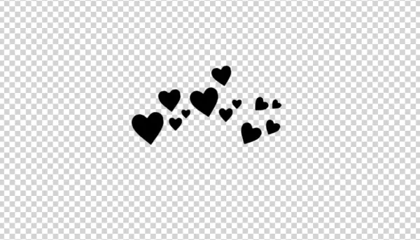 Black Scattered Heart Outlines PNG Transparent