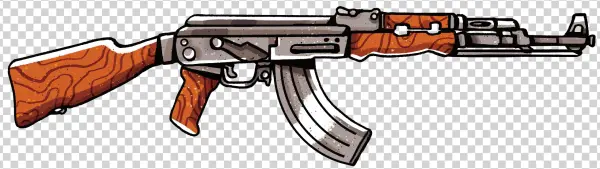 Cartoon AK-47 Rifle PNG Transparent