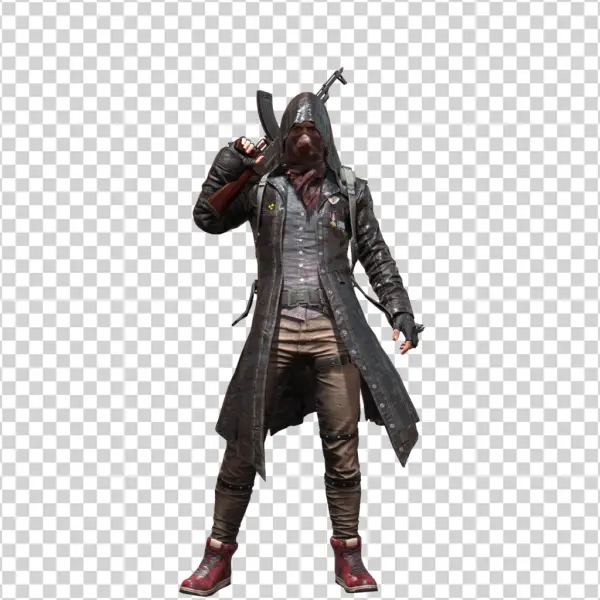 Hooded Soldier with Rifle PNG Transparent