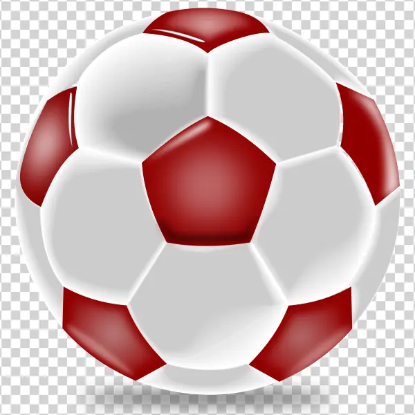 Red and White Soccer Ball PNG Transparent Background
