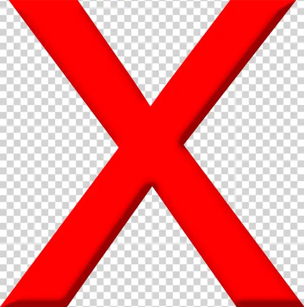 3D Red X Mark Transparent PNG