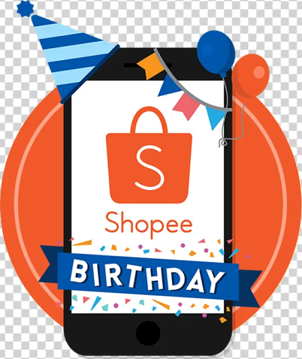 Shopee Birthday Celebration PNG Transparent Background