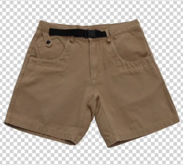 Brown Cargo Shorts with Belt PNG Transparent Background
