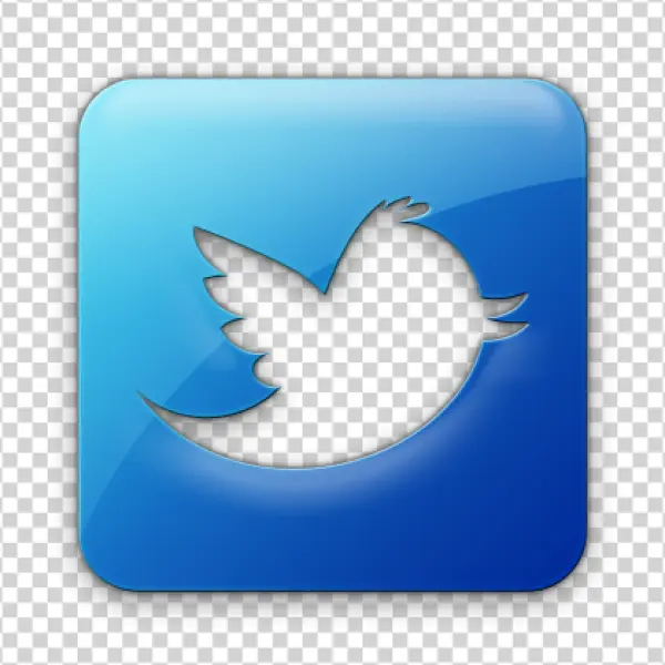 Glossy Blue X Twitter Logo Icon PNG