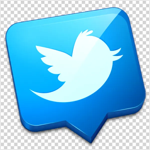3D Twitter Logo Icon PNG Transparent