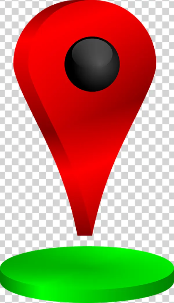 Red 3D Location Pin PNG Transparent Background