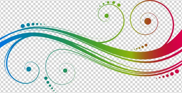 Colorful Gradient Swirl Design PNG Transparent Background
