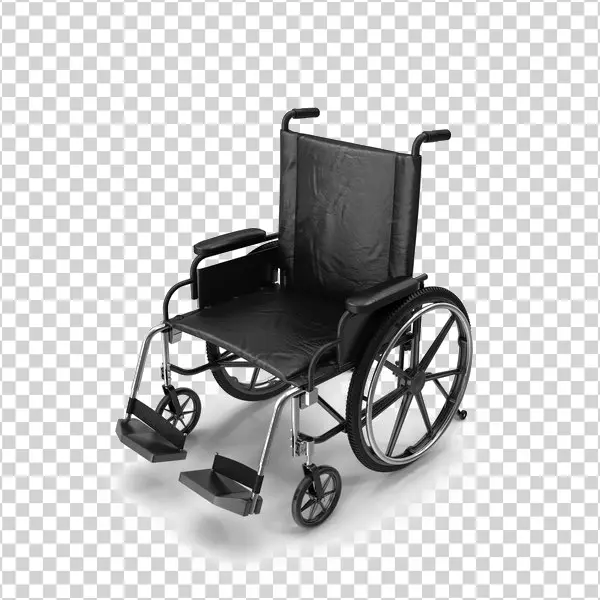 Black Manual Wheelchair PNG Transparent Background