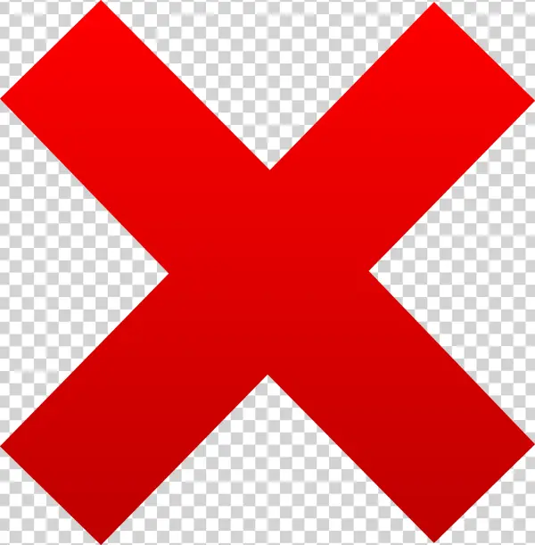 Red X Mark PNG Transparent Background