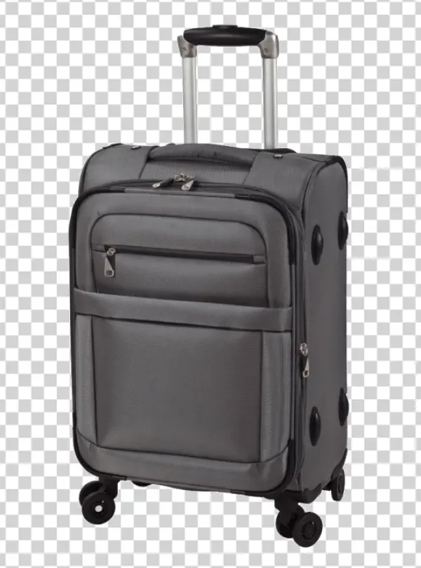 Gray Rolling Suitcase PNG Transparent