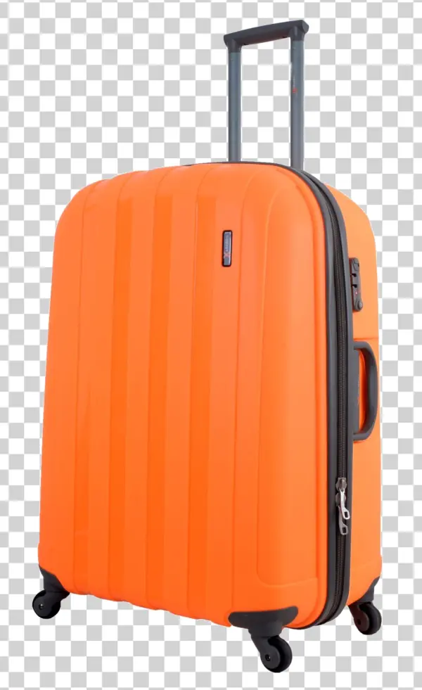 Bright Orange Hardshell Suitcase PNG
