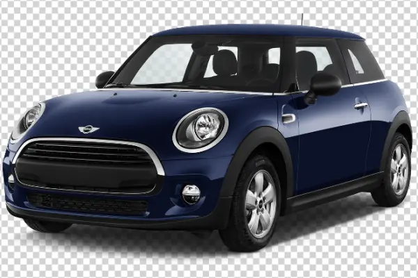 Blue Mini Cooper Car PNG Transparent Background
