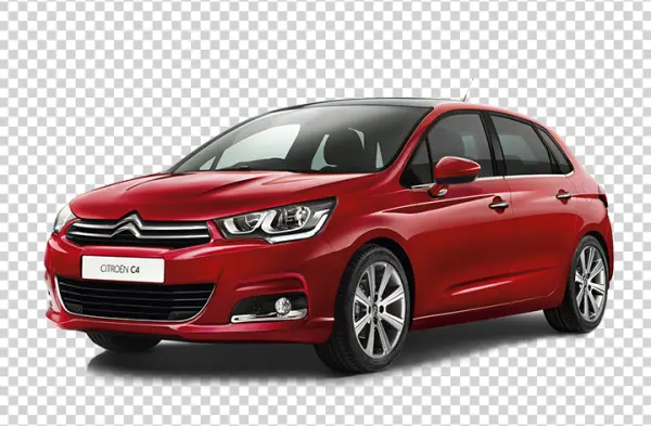 Red Citroën C4 Car PNG Transparent Background