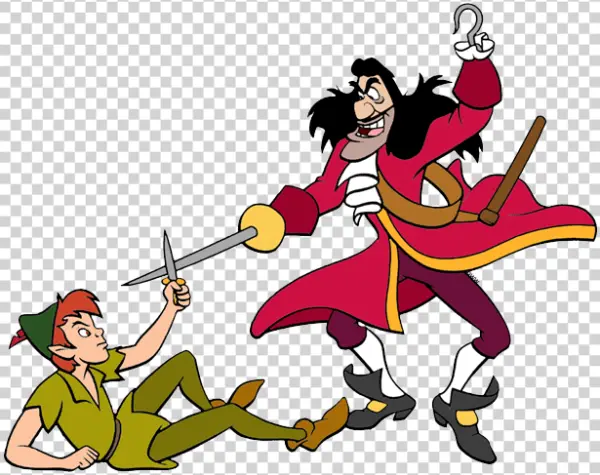 Peter Pan and Captain Hook Fight PNG