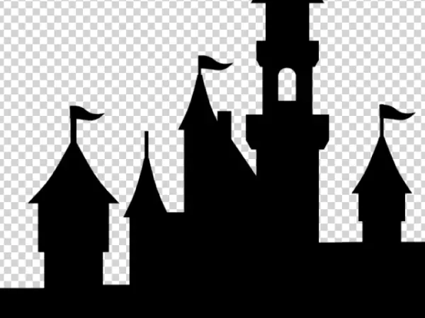 Fairytale Castle Outline PNG Transparent Background