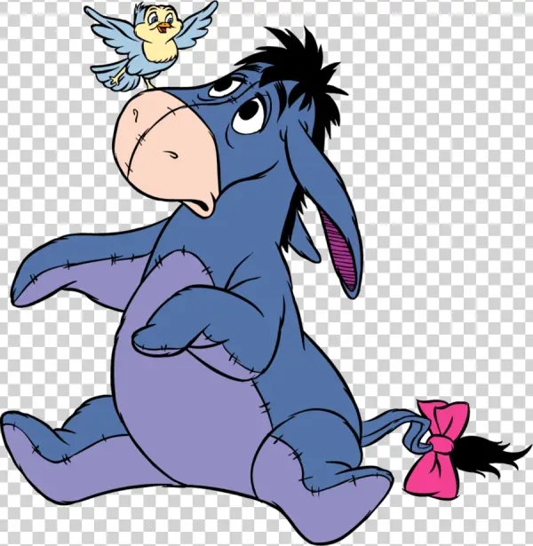 Eeyore and Bird Transparent PNG Image