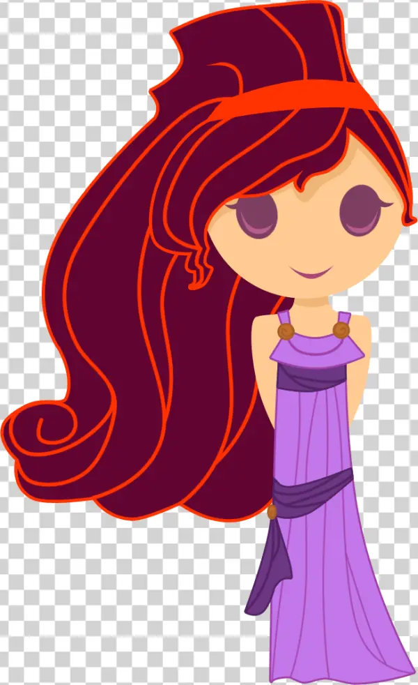 Chibi Megara Cartoon Character PNG Transparent Background