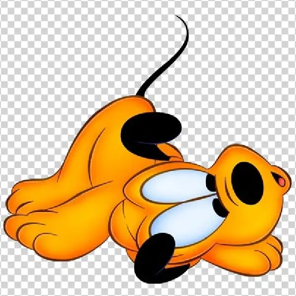 Pluto Lying Down Cartoon PNG Transparent