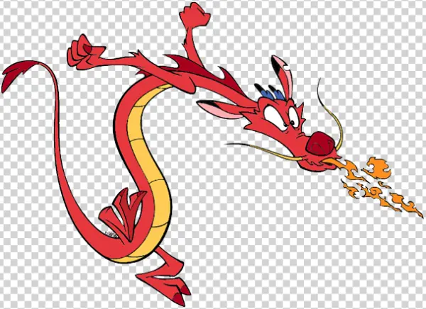 Mushu Dragon Breathing Fire PNG Transparent