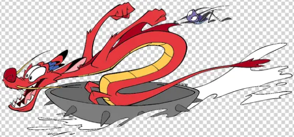 Mushu Riding Wok with Cri-Kee PNG Transparent