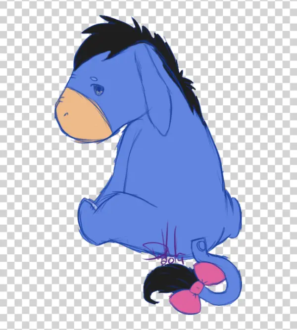 Eeyore Sad Sketch Cartoon PNG