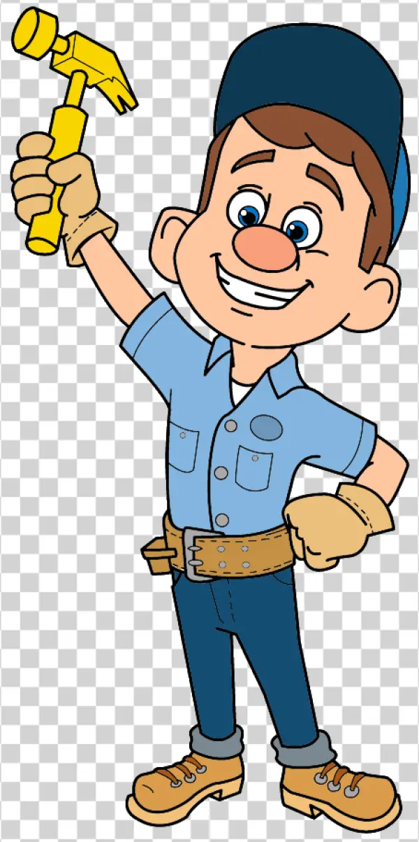 Fix-It Felix Jr. with Golden Hammer PNG Transparent