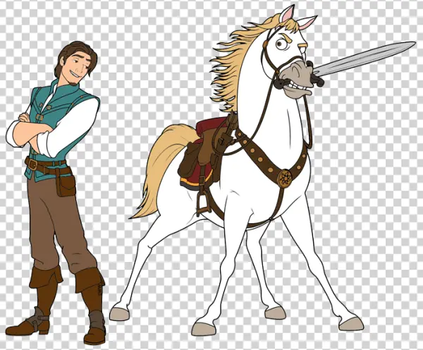 Flynn Rider and Maximus from Tangled PNG Transparent Background