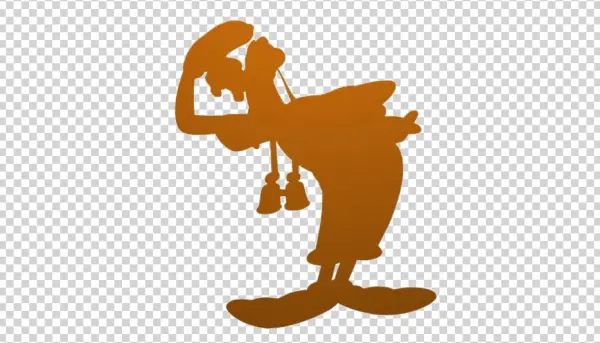 Goofy Silhouette Holding Binoculars PNG