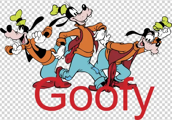 Running Goofy Cartoon PNG Transparent Background