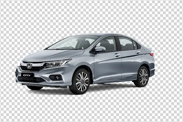 Silver Honda City Car PNG Transparent Background