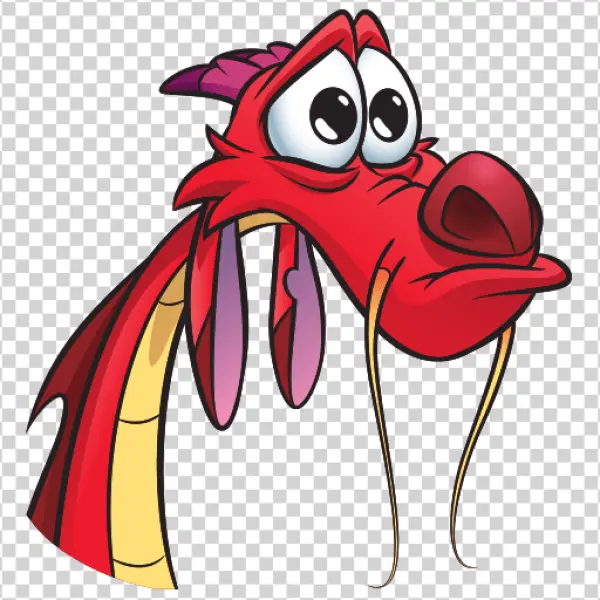 Mushu Worried Expression PNG Transparent