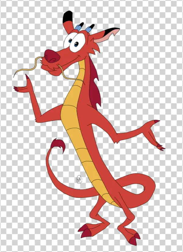 Mushu Disney Mulan Red Dragon Character PNG
