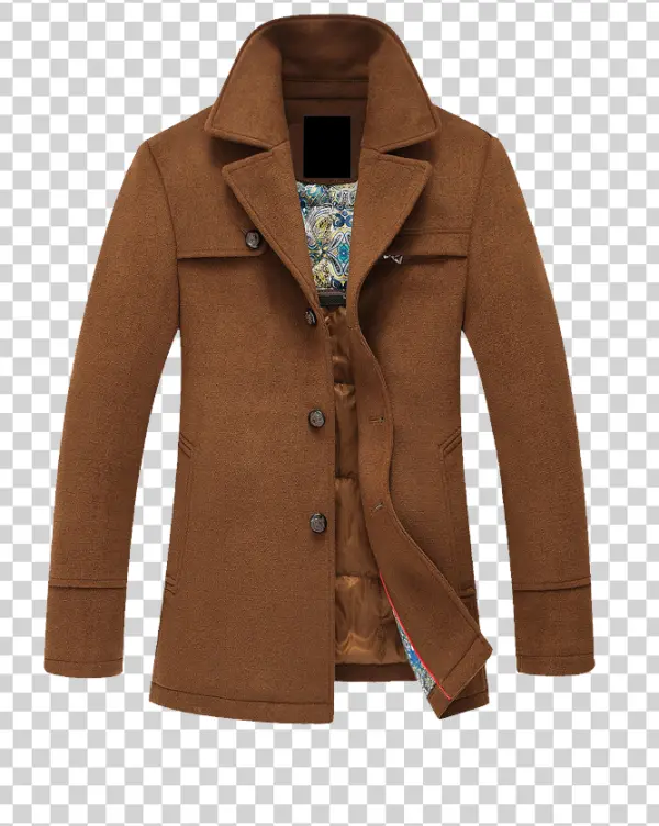 Brown Men's Winter Coat PNG Transparent Background