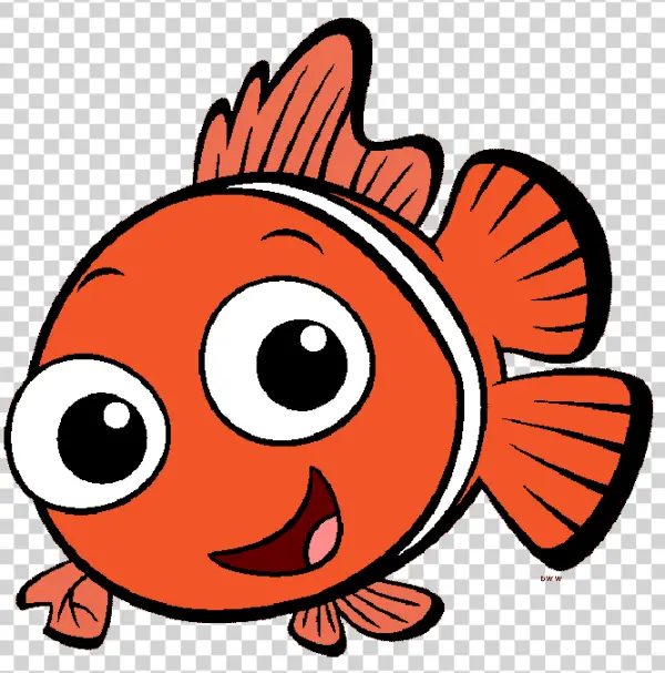Happy Cartoon Clownfish PNG Transparent