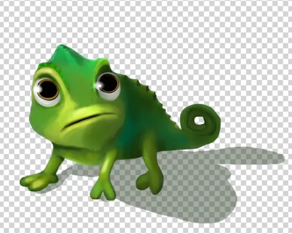 Sad Cartoon Chameleon PNG Transparent Background