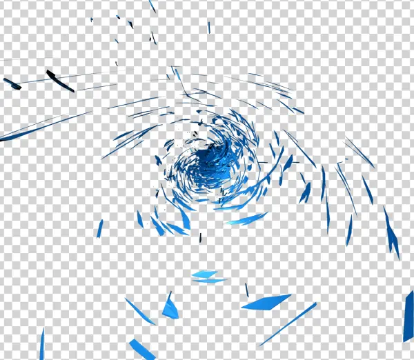 Dynamic Blue Swirl Shards PNG Transparent