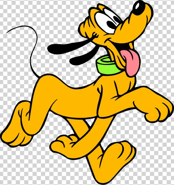 Pluto Running Cartoon Dog PNG Transparent Background
