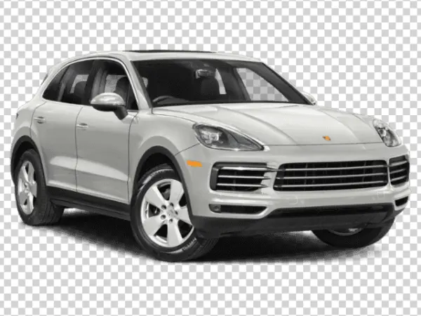 Silver Porsche Cayenne SUV PNG Transparent Background