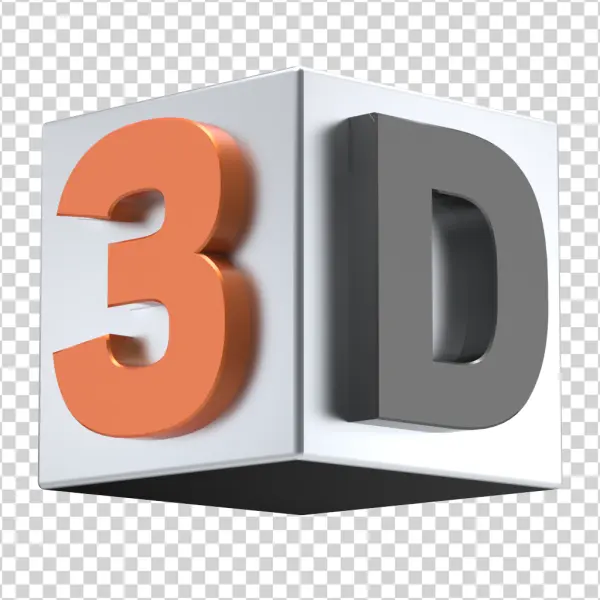 3D Text Logo Design PNG Transparent Background